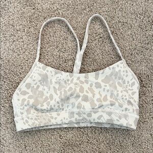 Lululemon Athletica Cream Leopard Sports Bra